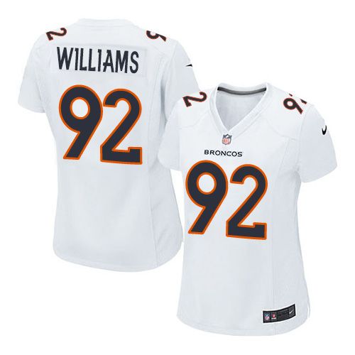  Broncos #92 Sylvester Williams White Women's Stitched NFL Game Event Jersey