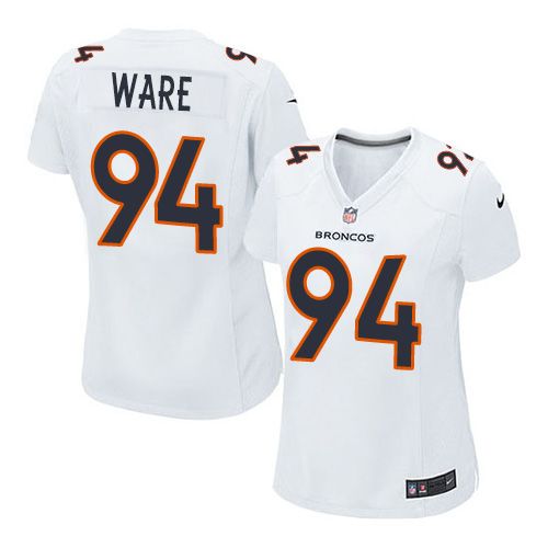  Broncos #94 DeMarcus Ware White Women's Stitched NFL Game Event Jersey