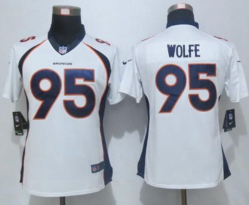  Broncos #95 Derek Wolfe White Women's Stitched NFL New Limited Jersey