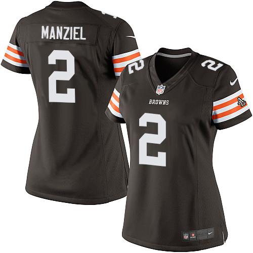 Browns #2 Johnny Manziel Brown Team Color Women's Stitched NFL Elite Jersey