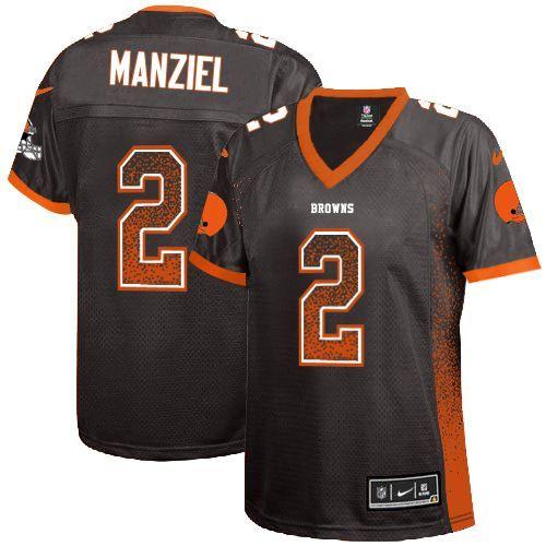  Browns #2 Johnny Manziel Brown Team Color Women's Stitched NFL Elite Drift Fashion Jersey