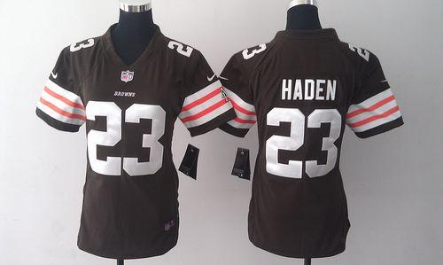  Browns #23 Joe Haden Brown Team Color Women's Stitched NFL Elite Jersey