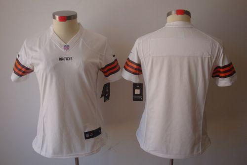  Browns Blank White Women's Stitched NFL Limited Jersey