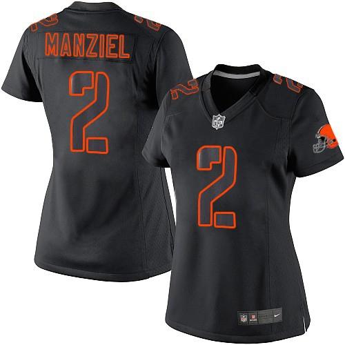  Browns #2 Johnny Manziel Black Impact Women's Stitched NFL Limited Jersey