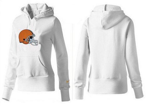 Women's Cleveland Browns Logo Pullover Hoodie White