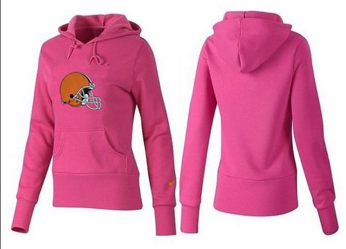 Women's Cleveland Browns Logo Pullover Hoodie Pink