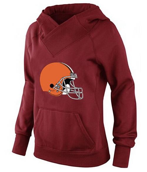 Women's Cleveland Browns Logo Pullover Hoodie Red