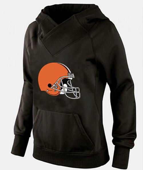 Women's Cleveland Browns Logo Pullover Hoodie Black