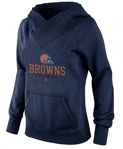 Women's Cleveland Browns Big & Tall Critical Victory Pullover Hoodie Navy Blue