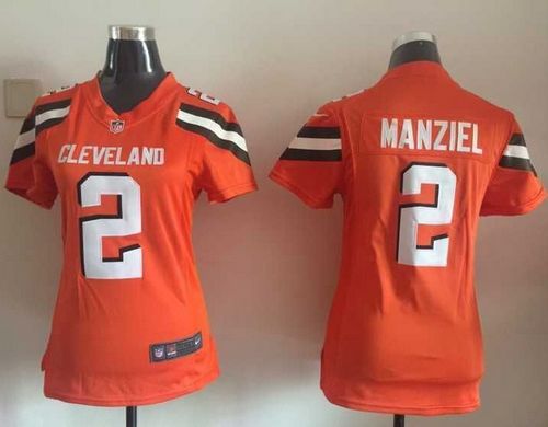  Browns #2 Johnny Manziel Orange Alternate Women's Stitched NFL New Elite Jersey