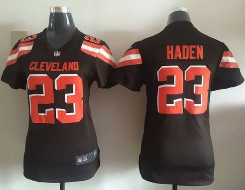  Browns #23 Joe Haden Brown Team Color Women's Stitched NFL New Elite Jersey