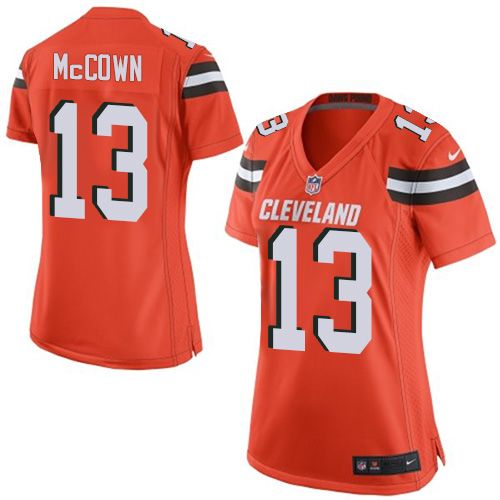  Browns #13 Josh McCown Orange Alternate Women's Stitched NFL New Elite Jersey