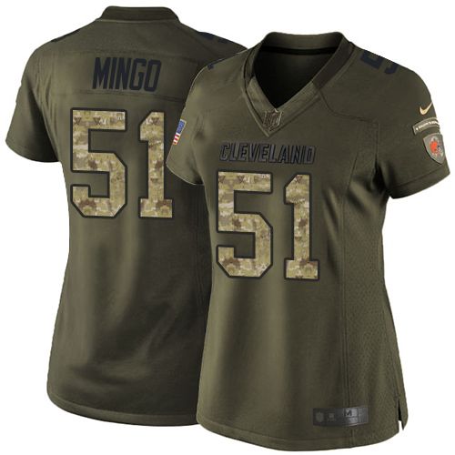  Browns #51 Barkevious Mingo Green Women's Stitched NFL Limited Salute to Service Jersey