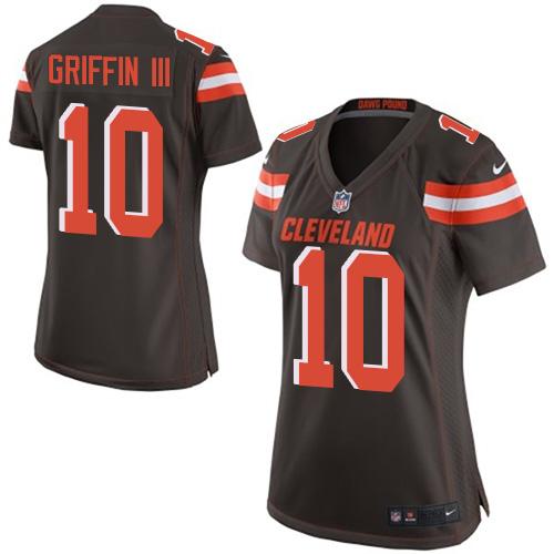  Browns #10 Robert Griffin III Brown Team Color Women's Stitched NFL New Elite Jersey