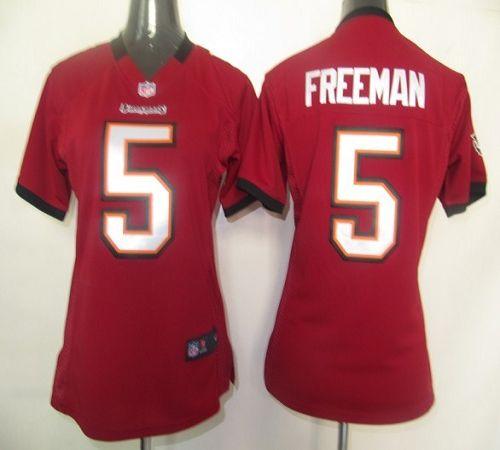  Buccaneers #5 Josh Freeman Red Team Color Women's Stitched NFL Elite Jersey