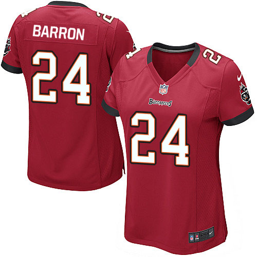  Buccaneers #24 Mark Barron Red Team Color Women's Stitched NFL Elite Jersey
