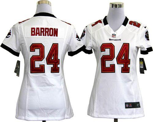  Buccaneers #24 Mark Barron White Women's Stitched NFL Elite Jersey