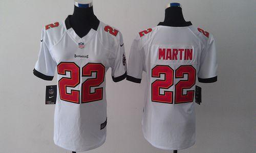  Buccaneers #22 Doug Martin White Women's Stitched NFL Limited Jersey