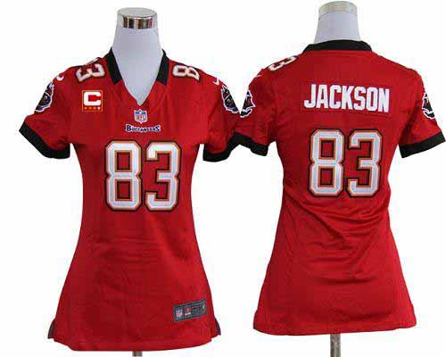  Buccaneers #83 Vincent Jackson Red Team Color With C Patch Women's Stitched NFL Elite Jersey