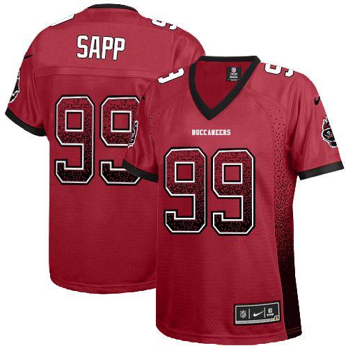  Buccaneers #99 Warren Sapp Red Team Color Women's Stitched NFL Elite Drift Fashion Jersey