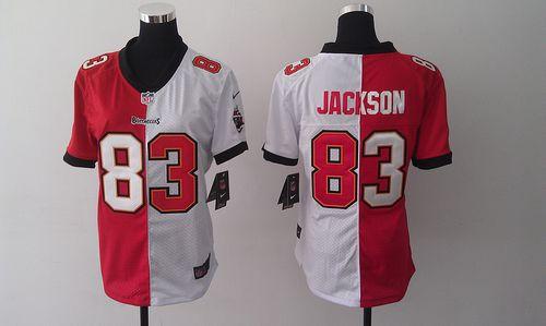  Buccaneers #83 Vincent Jackson Red/White Women's Stitched NFL Elite Split Jersey