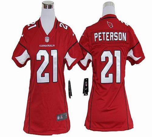  Cardinals #21 Patrick Peterson Red Team Color Women's Stitched NFL Elite Jersey