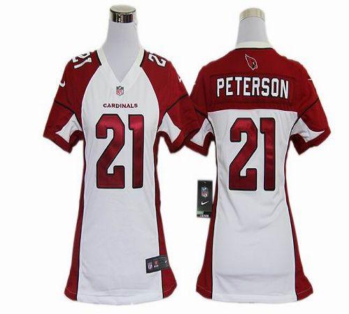  Cardinals #21 Patrick Peterson White Women's Stitched NFL Elite Jersey