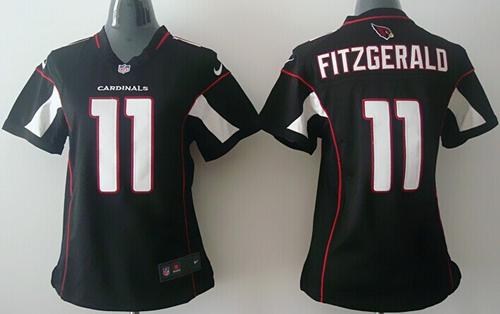  Cardinals #11 Larry Fitzgerald Black Alternate Women's Stitched NFL Elite Jersey