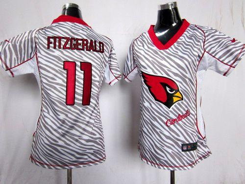  Cardinals #11 Larry Fitzgerald Zebra Women's Stitched NFL Elite Jersey