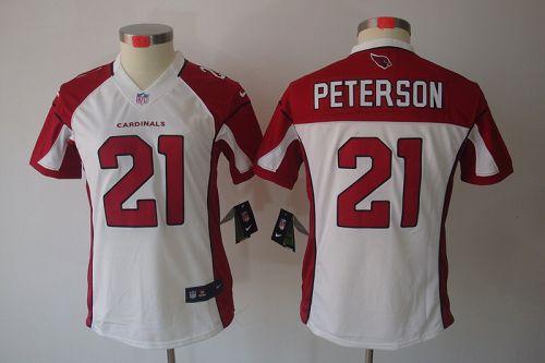  Cardinals #21 Patrick Peterson White Women's Stitched NFL Limited Jersey