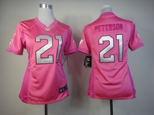  Cardinals #21 Patrick Peterson Pink Women's Be Luv'd Stitched NFL Elite Jersey