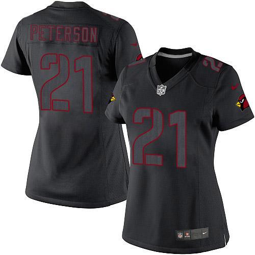 Cardinals #21 Patrick Peterson Black Impact Women's Stitched NFL Limited Jersey