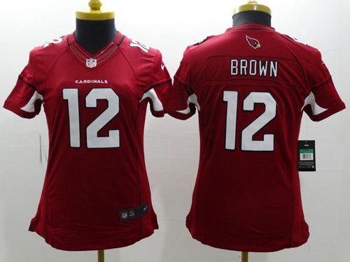  Cardinals #12 John Brown Red Team Color Women's Stitched NFL Limited Jersey