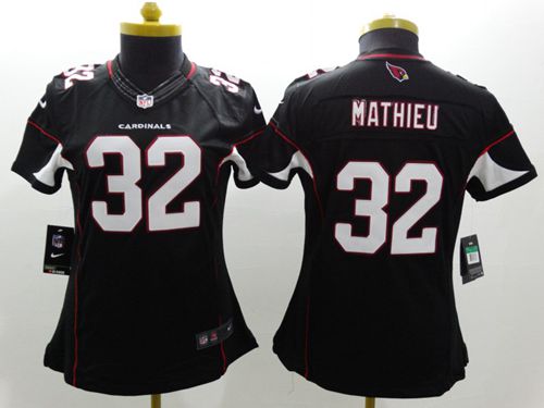  Cardinals #32 Tyrann Mathieu Black Alternate Women's Stitched NFL Limited Jersey