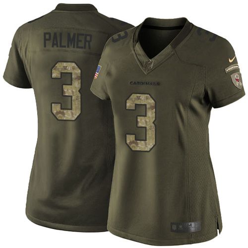  Cardinals #3 Carson Palmer Green Women's Stitched NFL Limited Salute to Service Jersey
