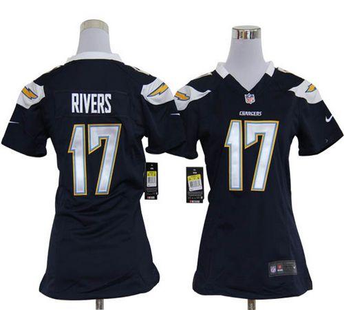  Chargers #17 Philip Rivers Navy Blue Team Color Women's Stitched NFL Elite Jersey
