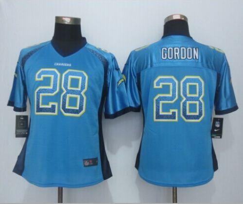  Chargers #28 Melvin Gordon Electric Blue Alternate Women's Stitched NFL Elite Drift Fashion Jersey