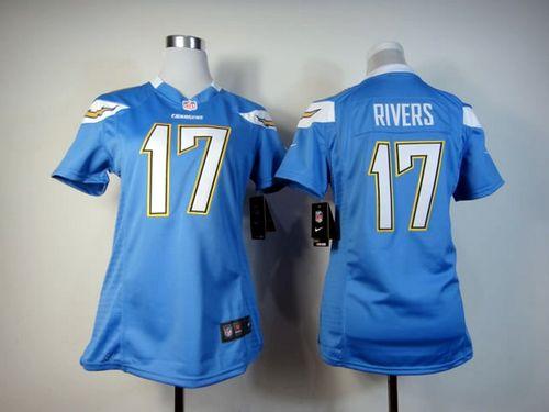  Chargers #17 Philip Rivers Electric Blue Alternate Women's Stitched NFL Elite Jersey