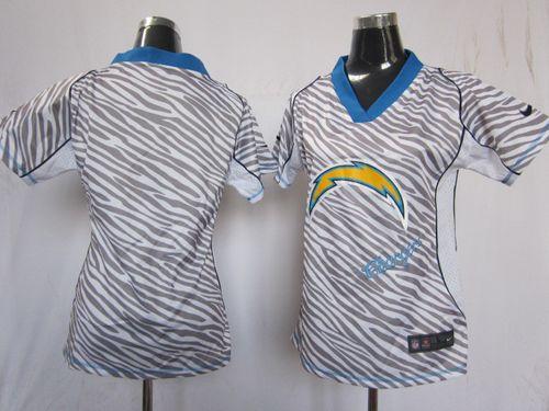  Chargers Blank Zebra Women's Stitched NFL Elite Jersey