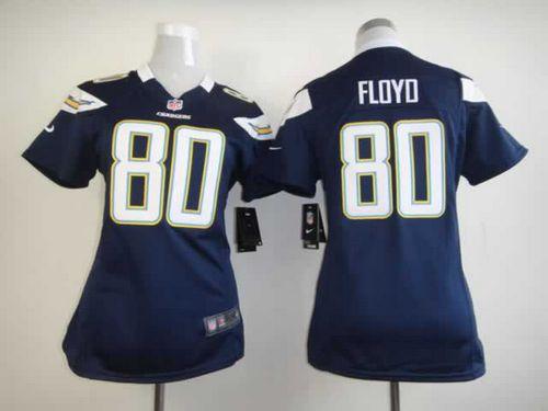  Chargers #80 Malcom Floyd Navy Blue Team Color Women's Stitched NFL Elite Jersey