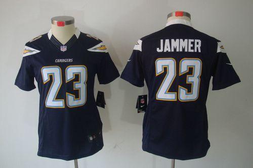 Chargers #23 Quentin Jammer Navy Blue Team Color Women's Stitched NFL Limited Jersey