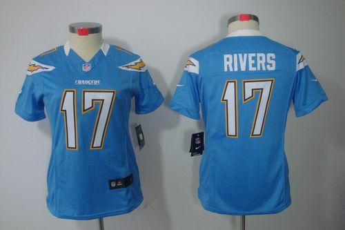  Chargers #17 Philip Rivers Electric Blue Alternate Women's Stitched NFL Limited Jersey