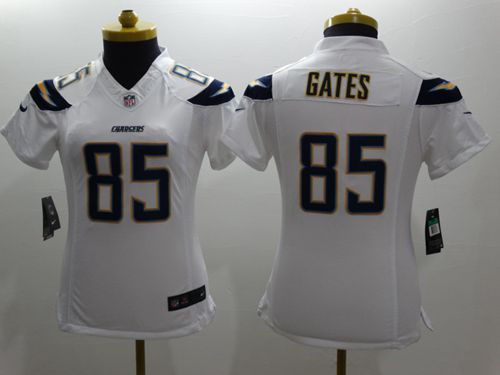  Chargers #85 Antonio Gates White Women's Stitched NFL New Limited Jersey