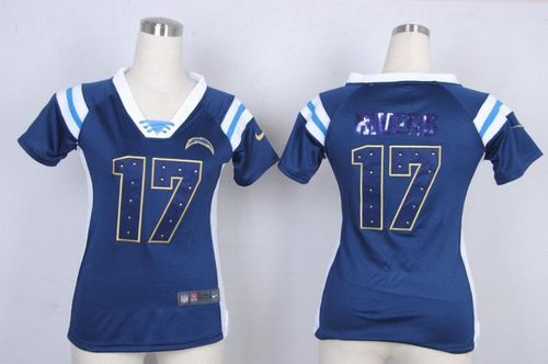  Chargers #17 Philip Rivers Navy Blue Team Color Women's Stitched NFL Elite Draft Him Shimmer Jersey