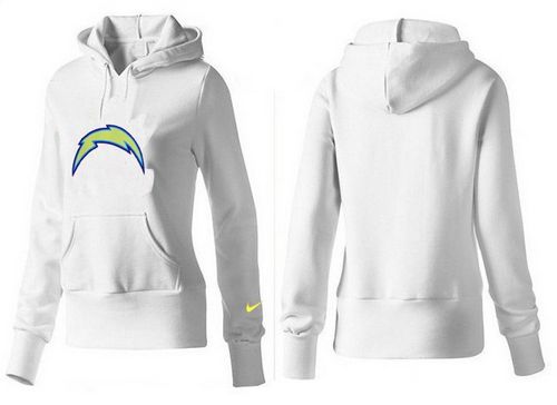 Women's San Diego Chargers Logo Pullover Hoodie White