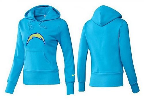 Women's San Diego Chargers Logo Pullover Hoodie Light Blue