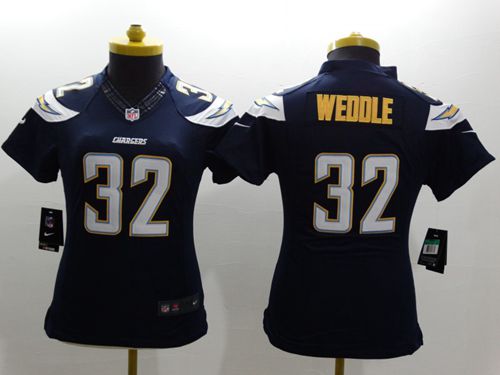  Chargers #32 Eric Weddle Navy Blue Team Color Women's Stitched NFL New Limited Jersey