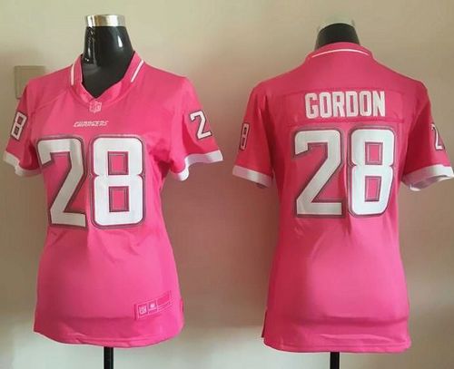  Chargers #28 Melvin Gordon Pink Women's Stitched NFL Elite Bubble Gum Jersey