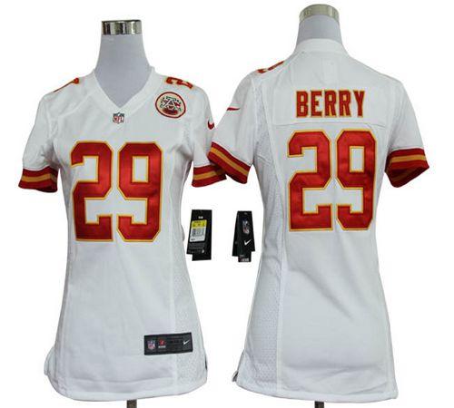  Chiefs #29 Eric Berry White Women's Stitched NFL Elite Jersey