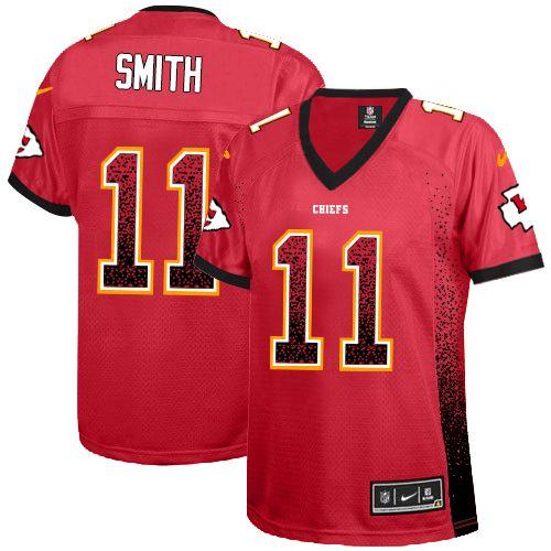  Chiefs #11 Alex Smith Red Team Color Women's Stitched NFL Elite Drift Fashion Jersey